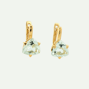 Regal Green Trillion-Cut Amethyst Earrings