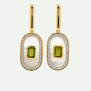 Elegant Syn Mother Of White Pearl Drop Earrings