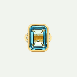 Radiant Sky Blue Topaz Cocktail Ring