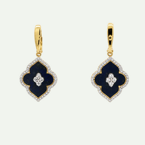 Elegant Lapis Lazuli Quatrefoil Drop Earrings