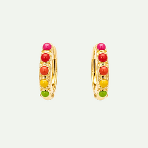 Classic multi-color Gold Vermeil Hoops