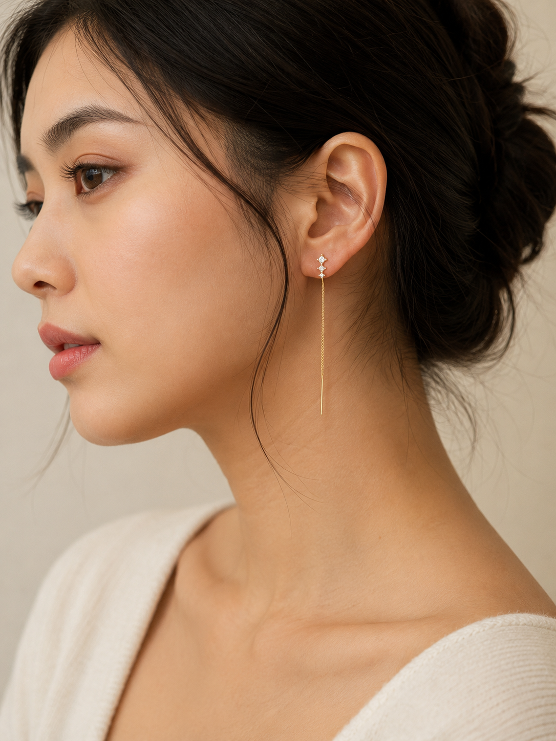 Glittering 5a White Zircon Drop Earrings