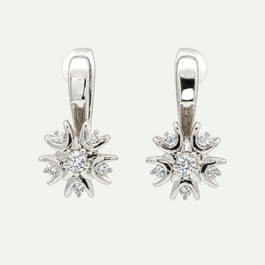 Glittering White Zircon Earrings