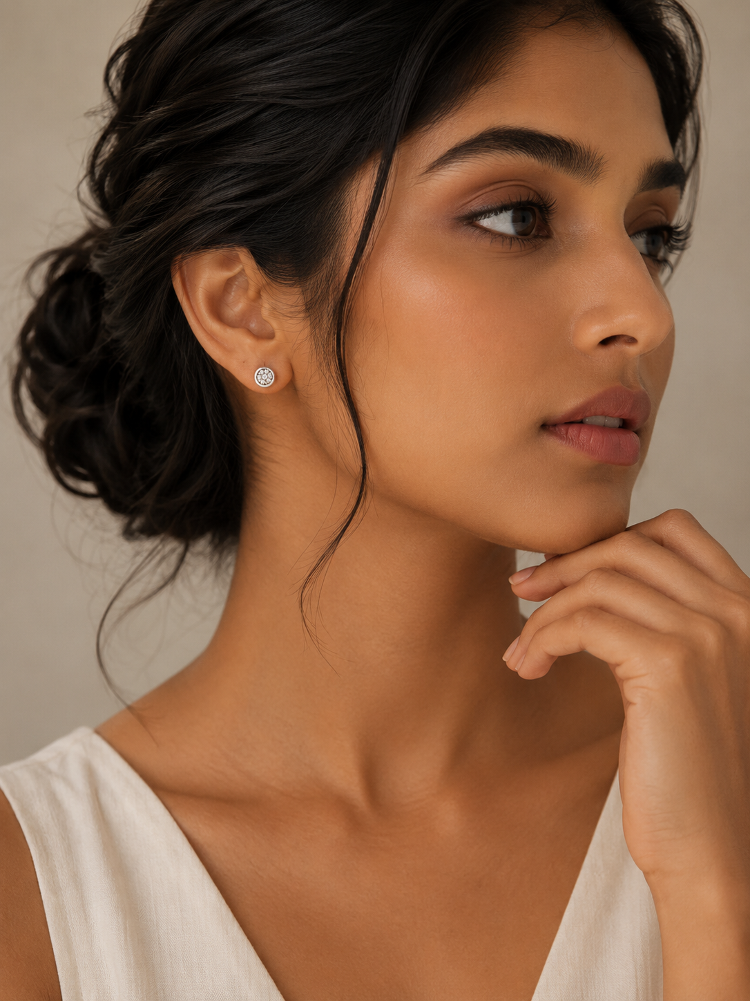Diamond Cluster Stud Earrings