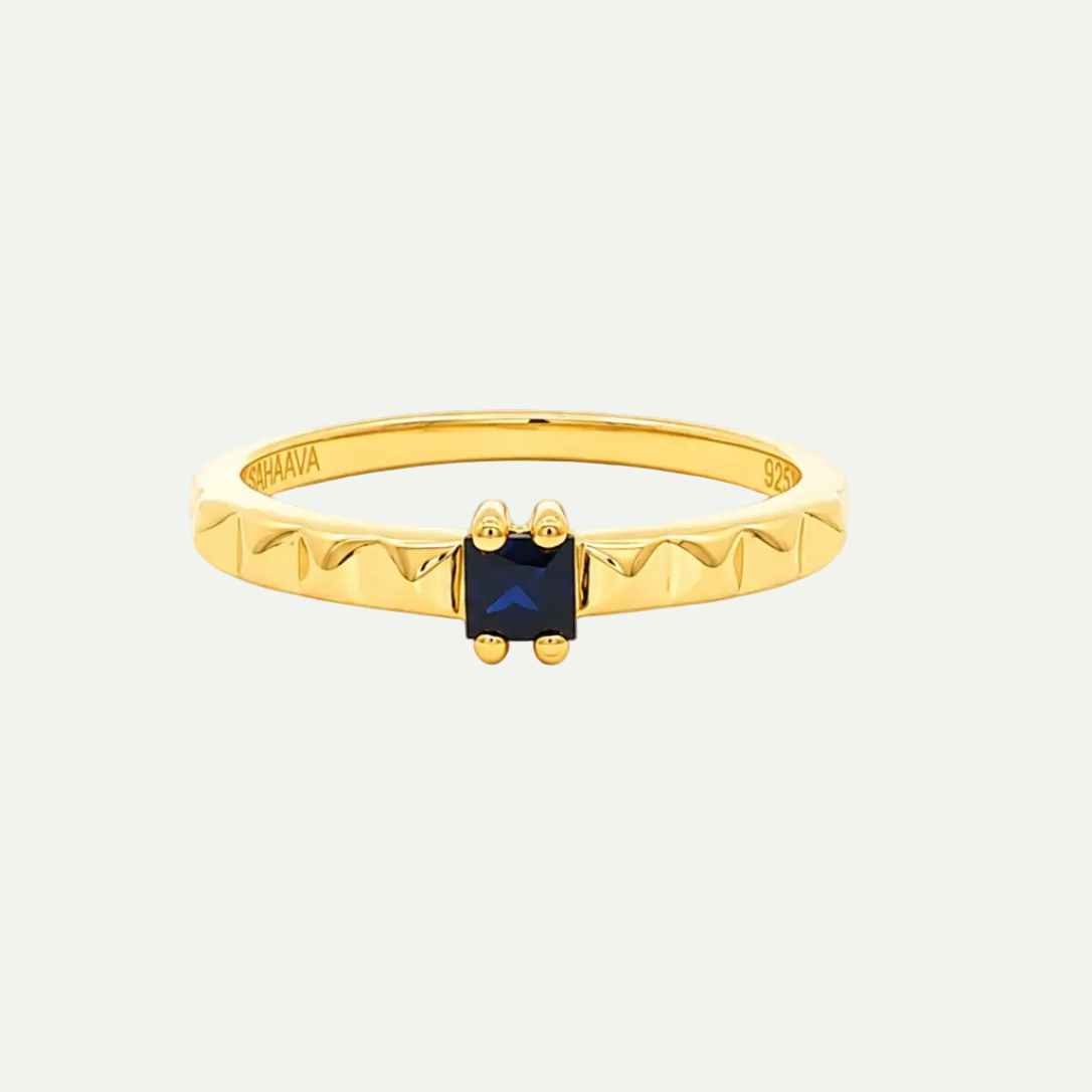 Shimmering 5a Blue Zircon Ring