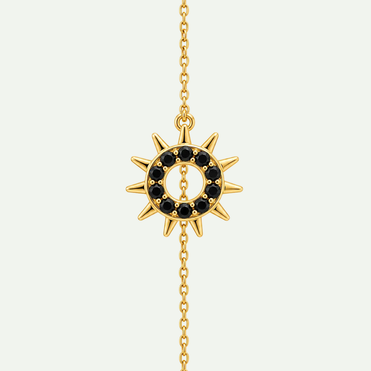 Stunning Black Spinal Sunburst Chain Bracelet