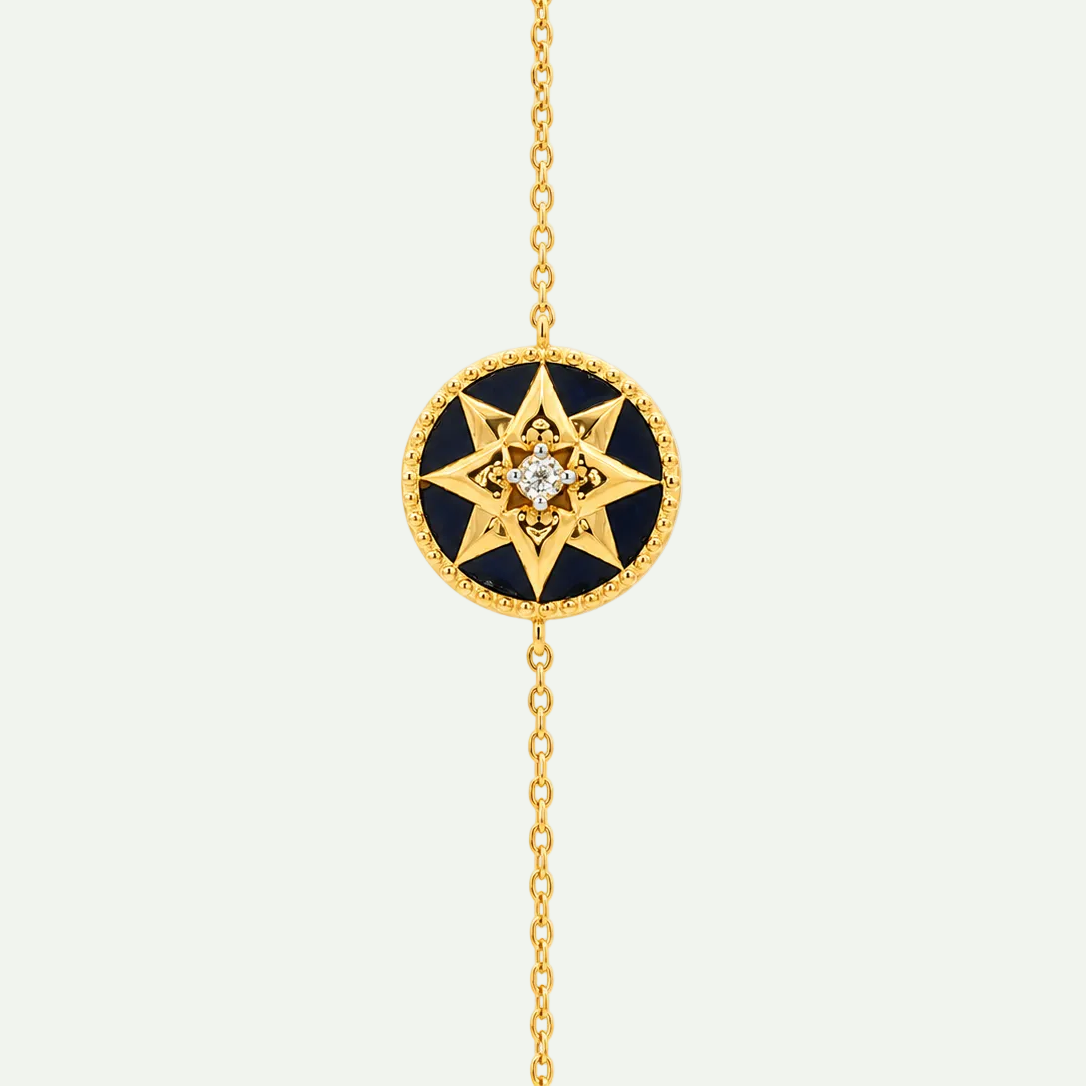 Gleaming White Topaz Star Motif Chain Bracelet
