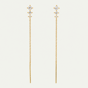 Glittering 5a White Zircon Drop Earrings