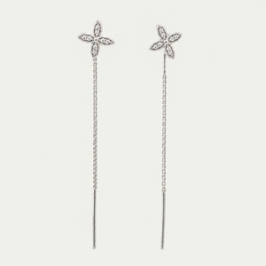 Glittering White Zircon Drop Earrings