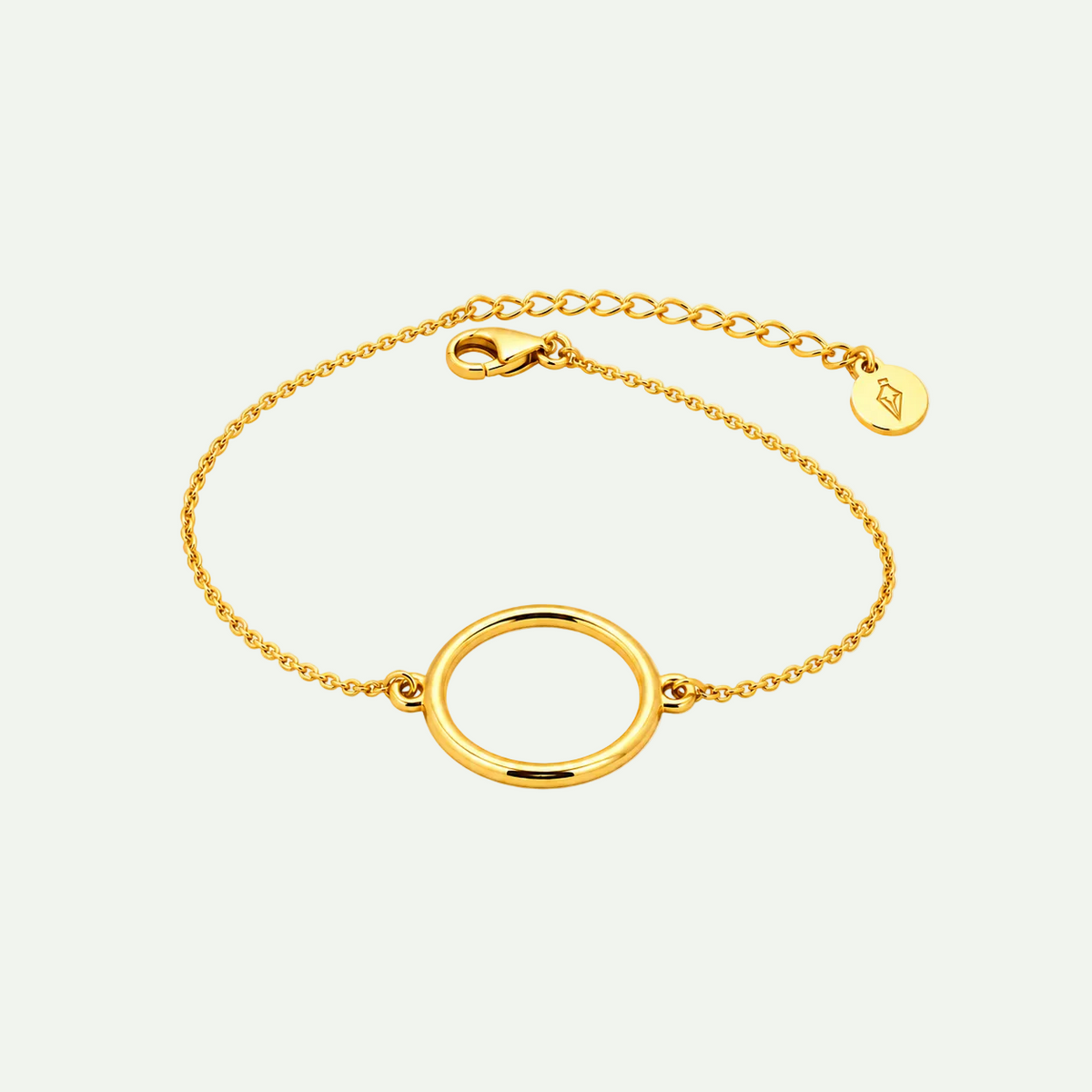 Sleek Gold Vermeil Open Circle Chain  Bracelet