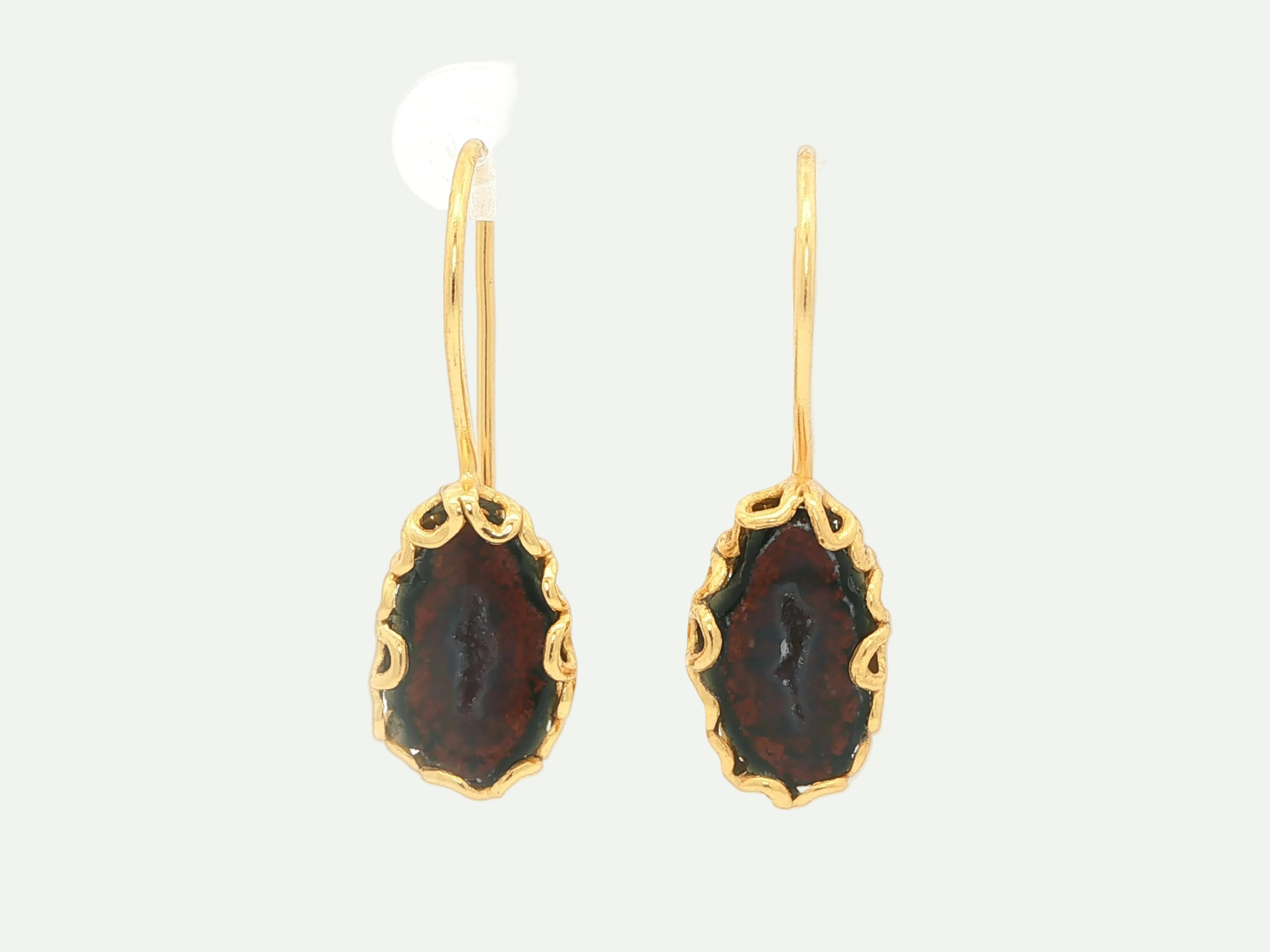 Grounded Glow Druzy Drop Earrings