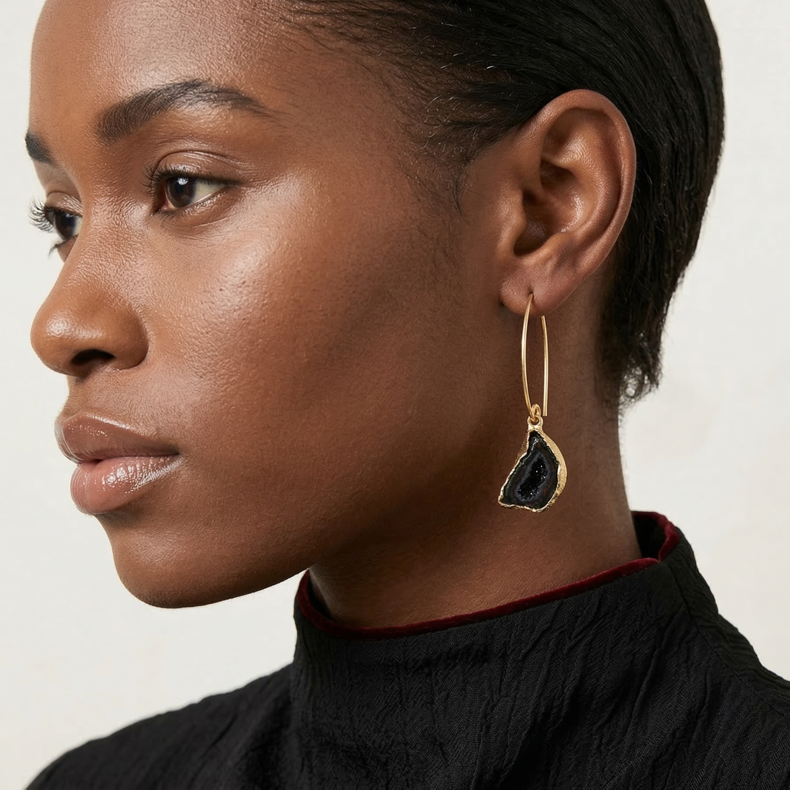 Boundless Form Druzy French Hook Earrings