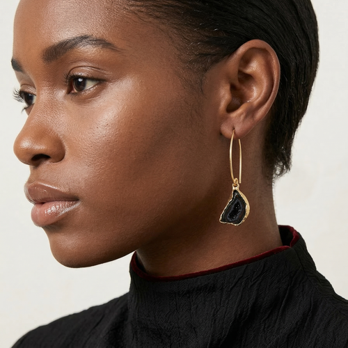 Boundless Form Druzy French Hook Earrings