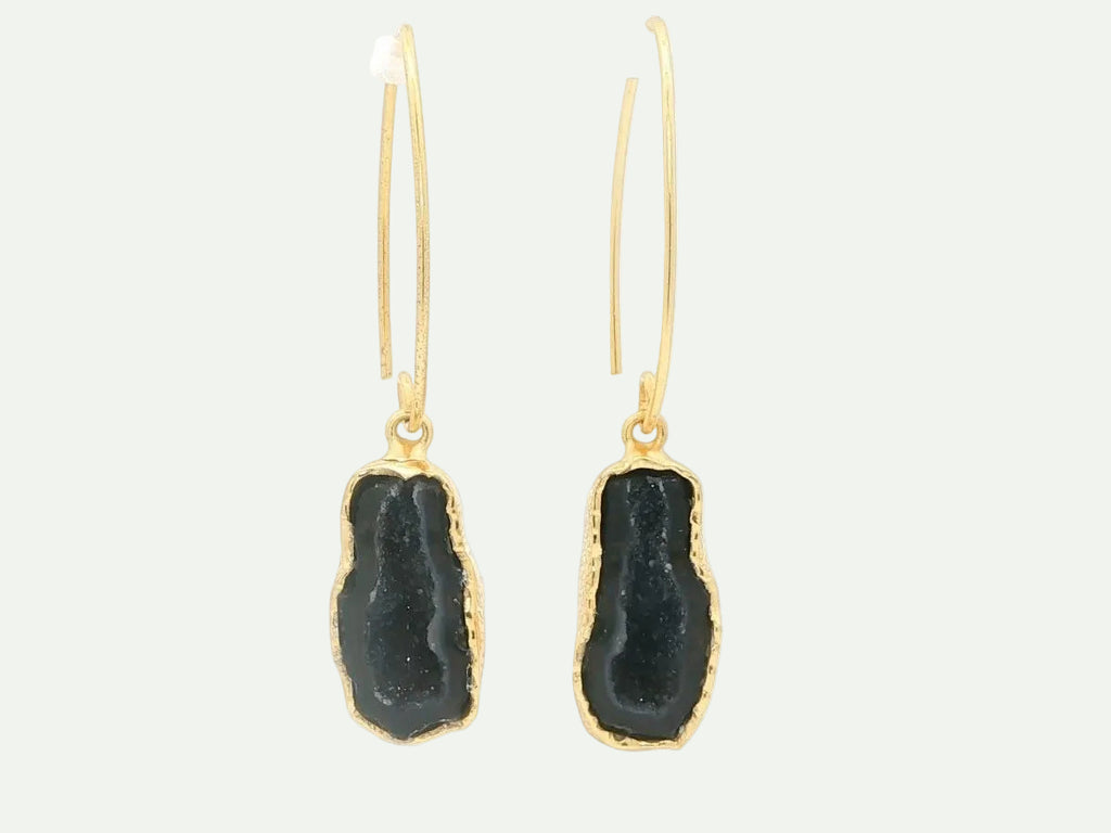 Boundless Form Druzy French Hook Earrings