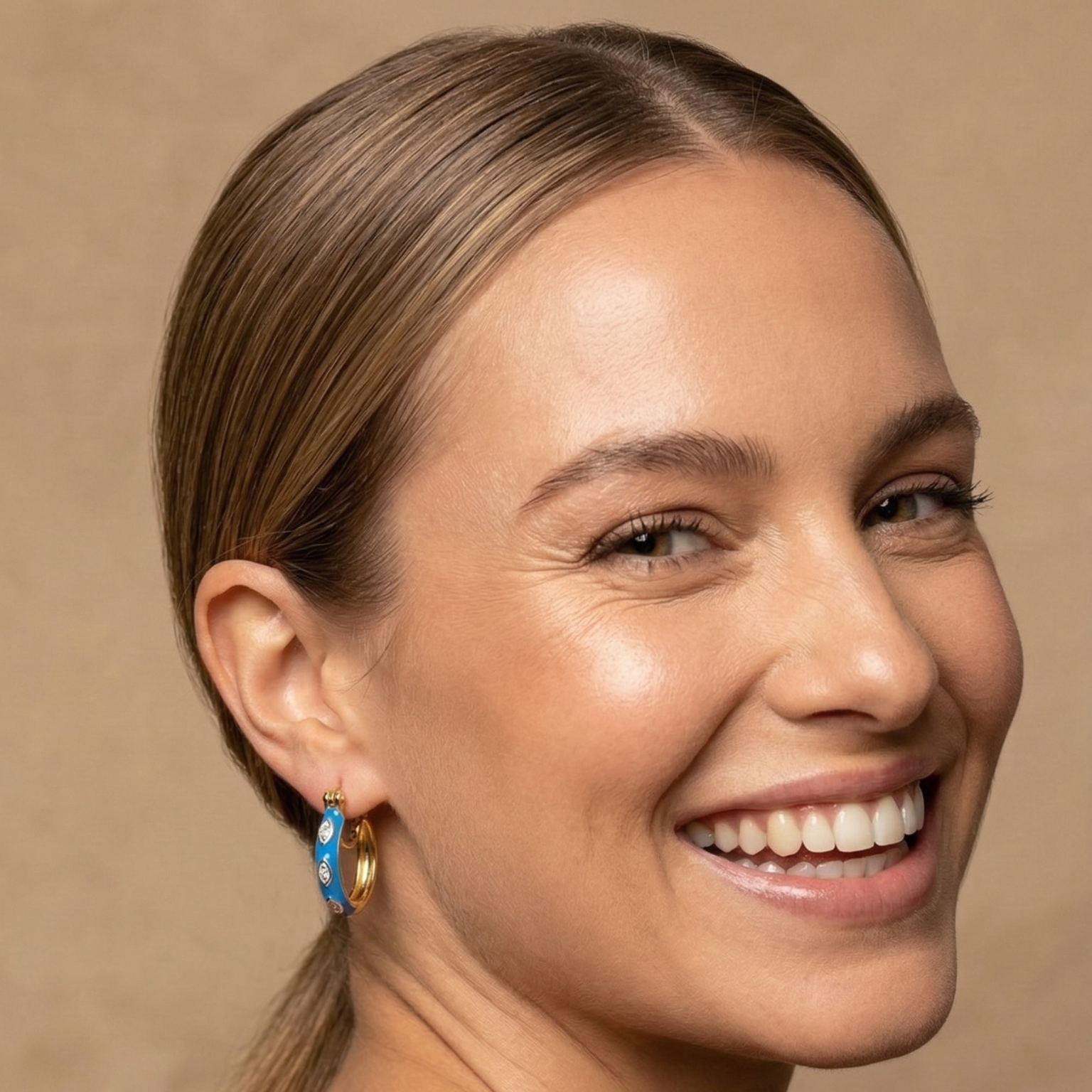 Luminous White Topaz Hoops