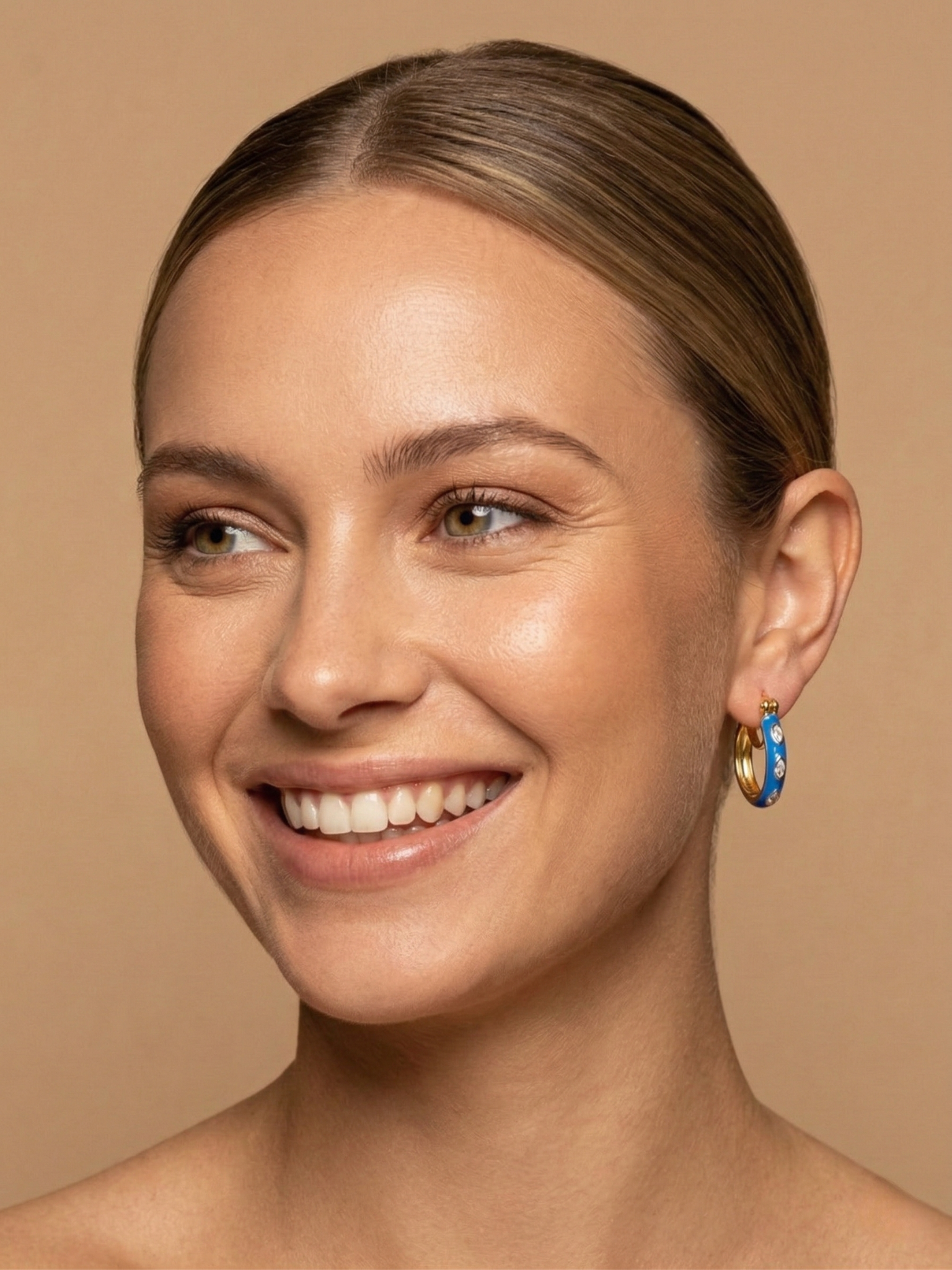 Luminous White Topaz Hoops