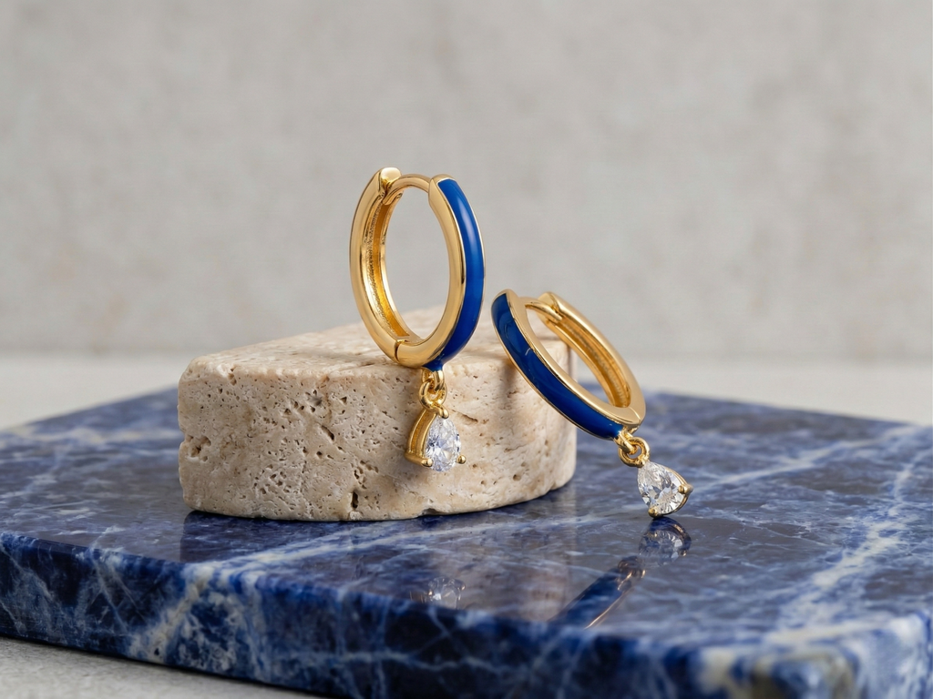 Azure White Zircon Drop Earrings