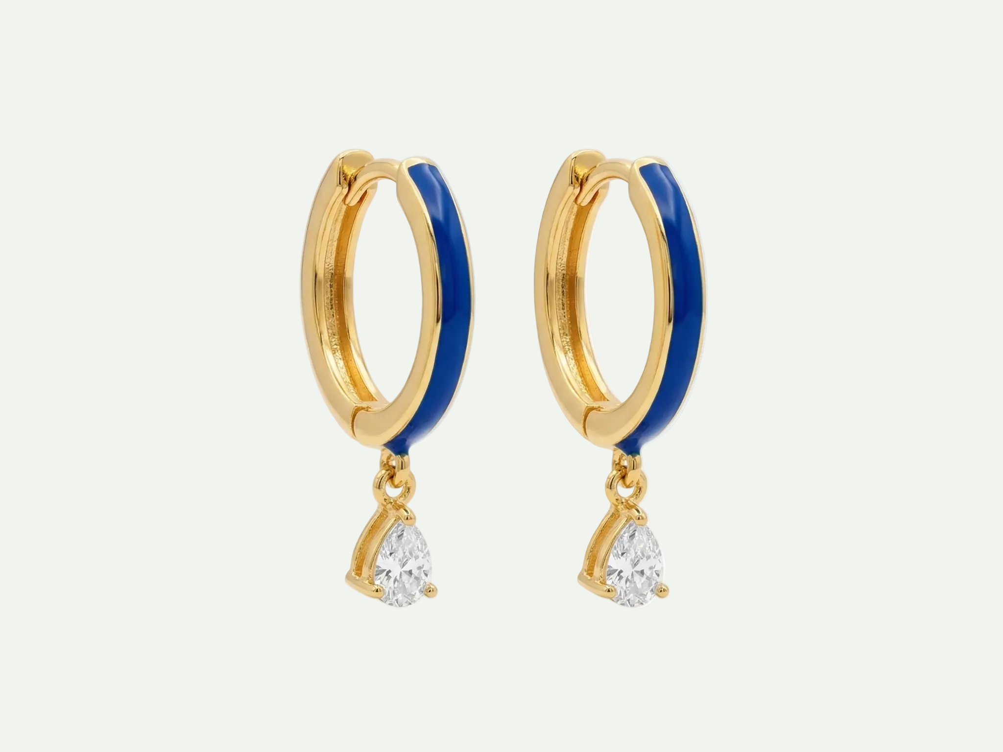 Azure White Zircon Drop Earrings