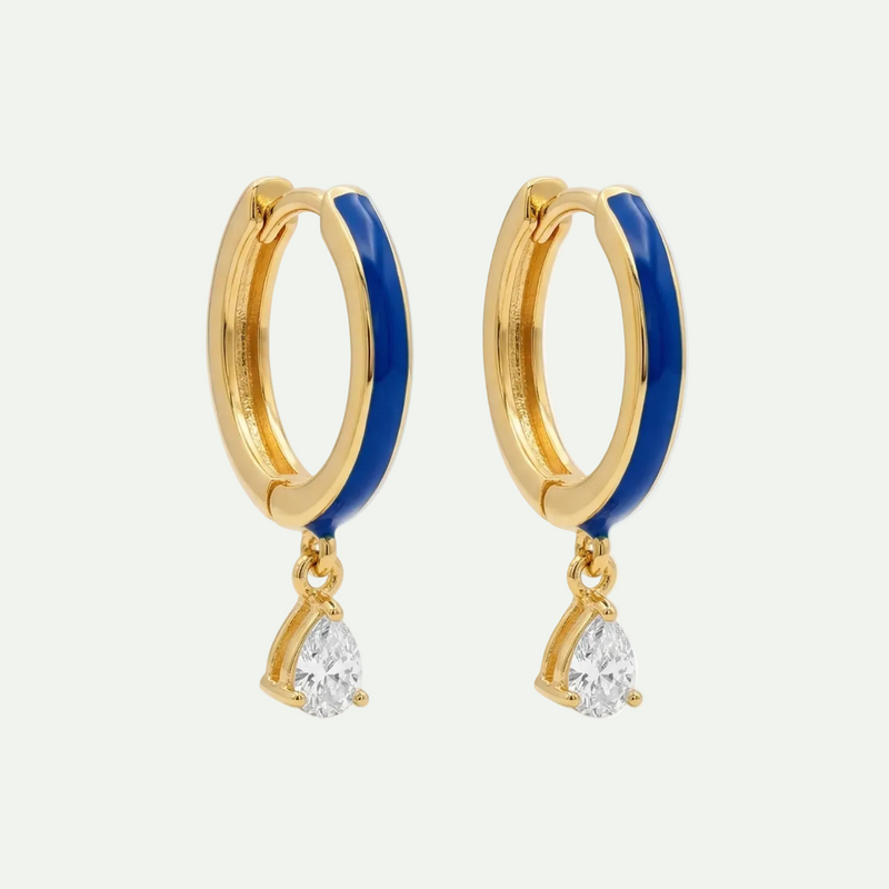 Azure and White Zircon Drops