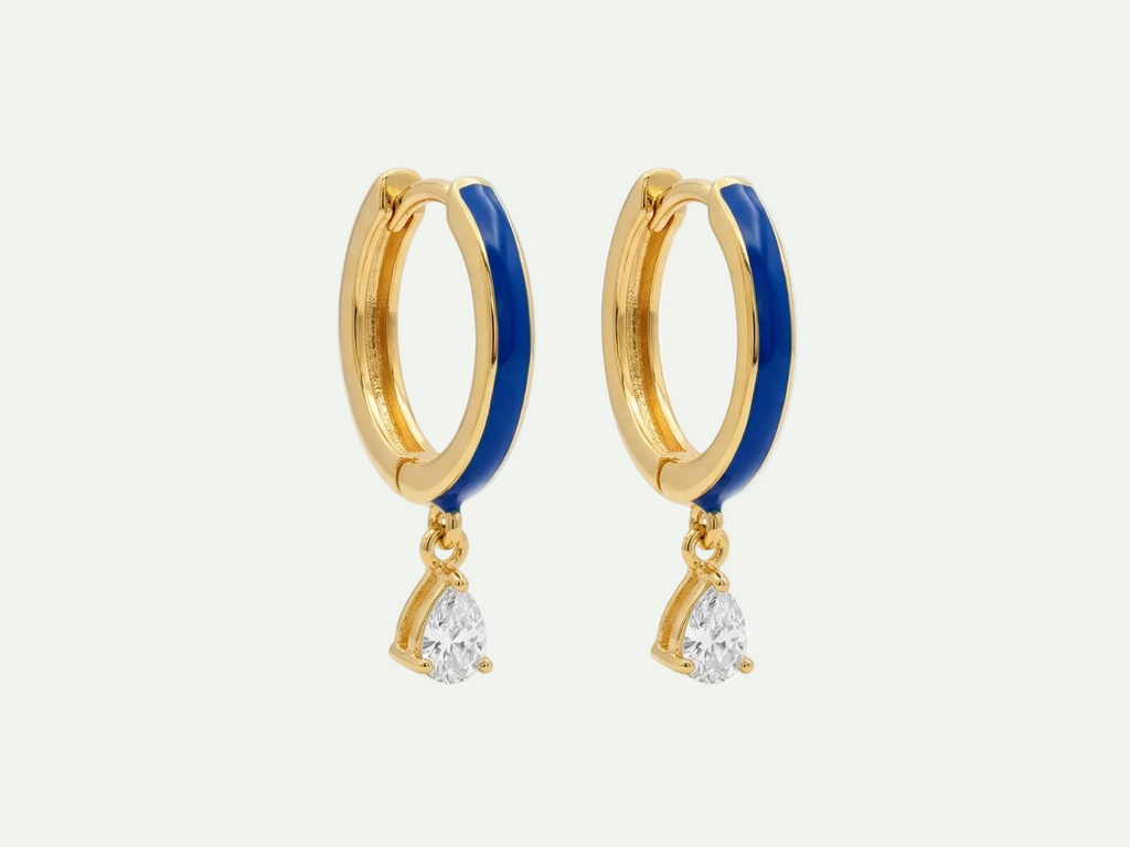 Azure White Zircon Drop Earrings