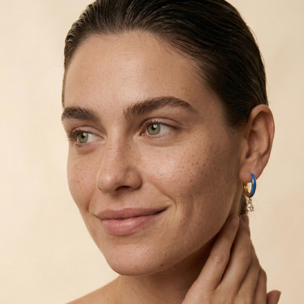 Azure White Zircon Drop Earrings