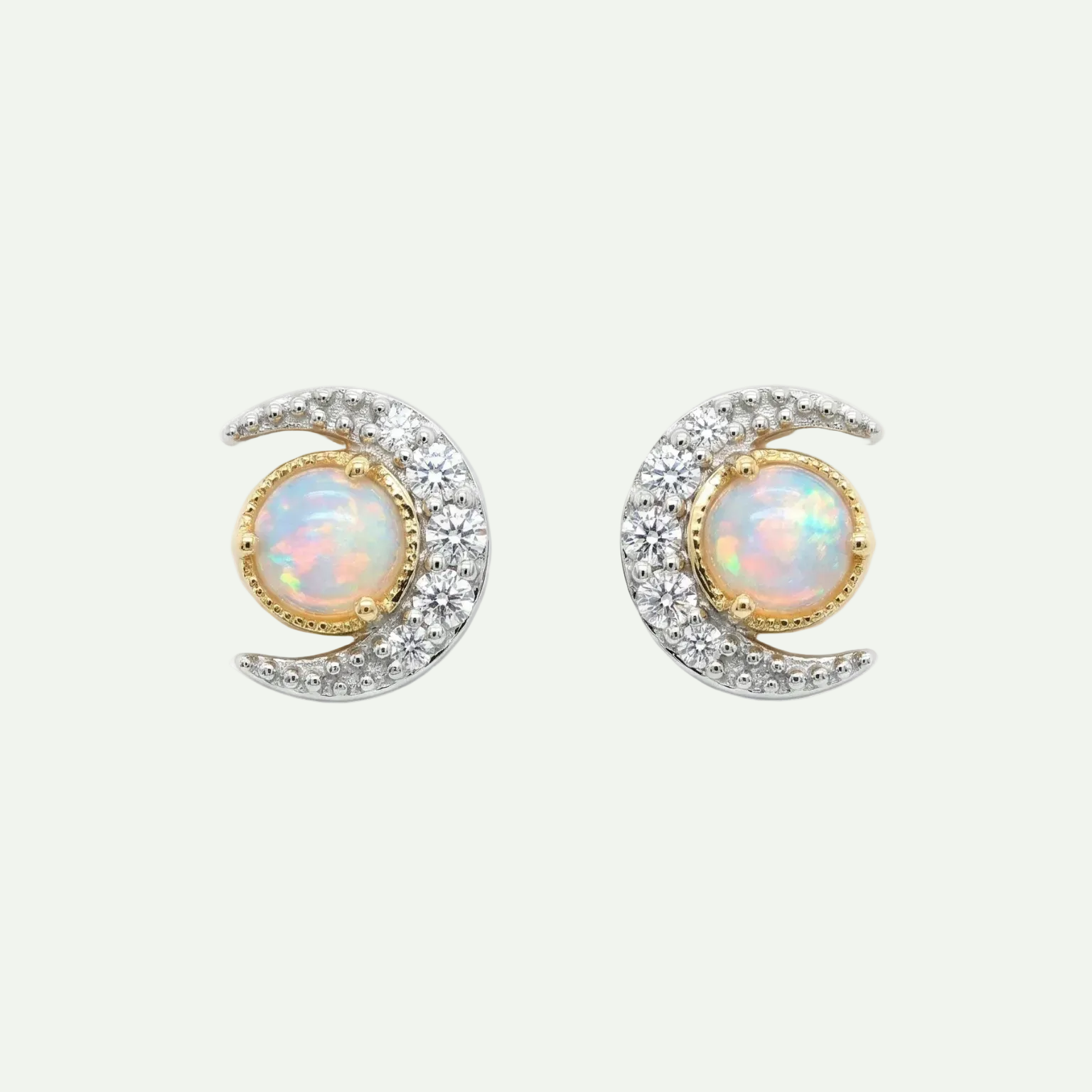 Iridescent Ethiopian Opal Stud Earrings