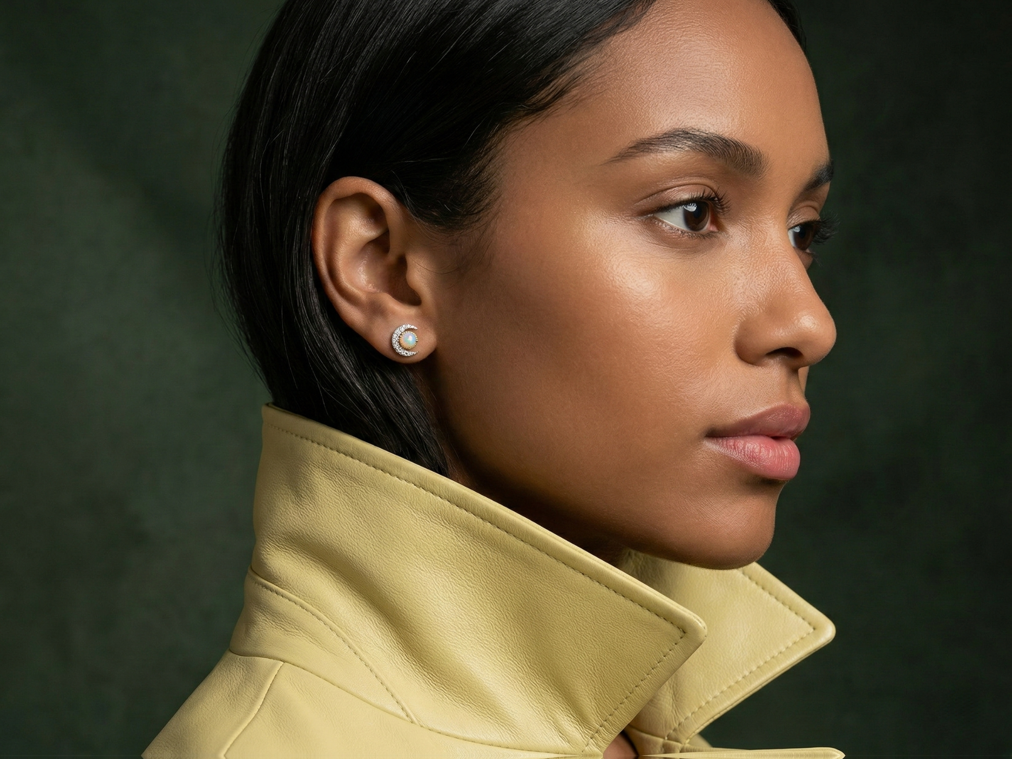 Iridescent Ethiopian Opal Stud Earrings