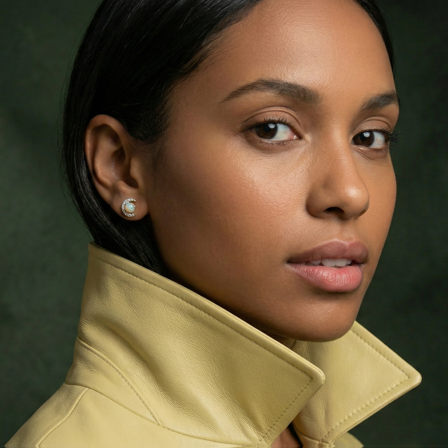 Iridescent Ethiopian Opal Stud Earrings