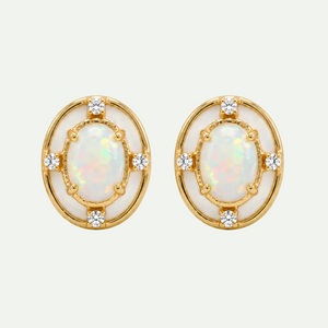 Iridescent Ethiopian Opal Studs