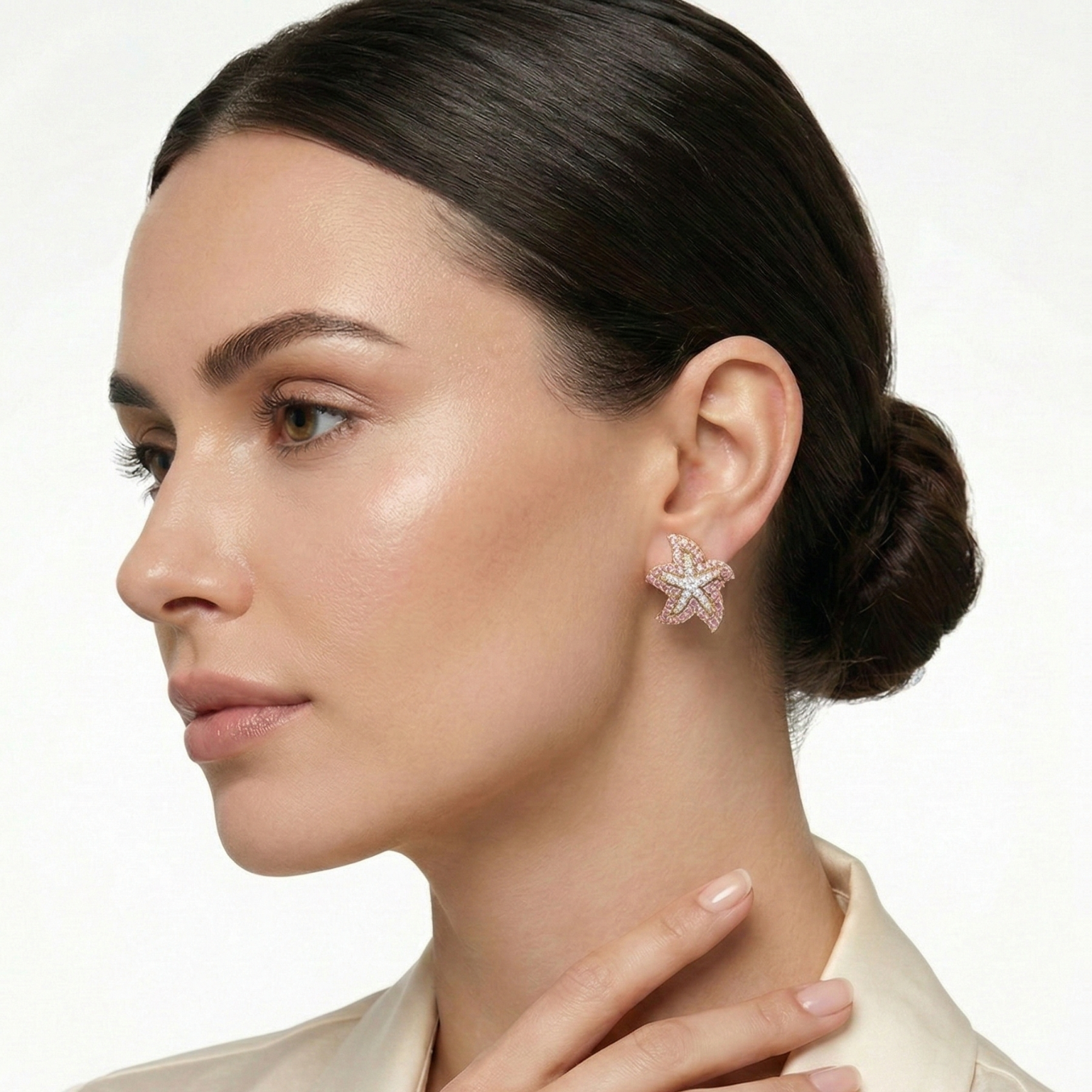 Elegant Rose De France Stud Earrings