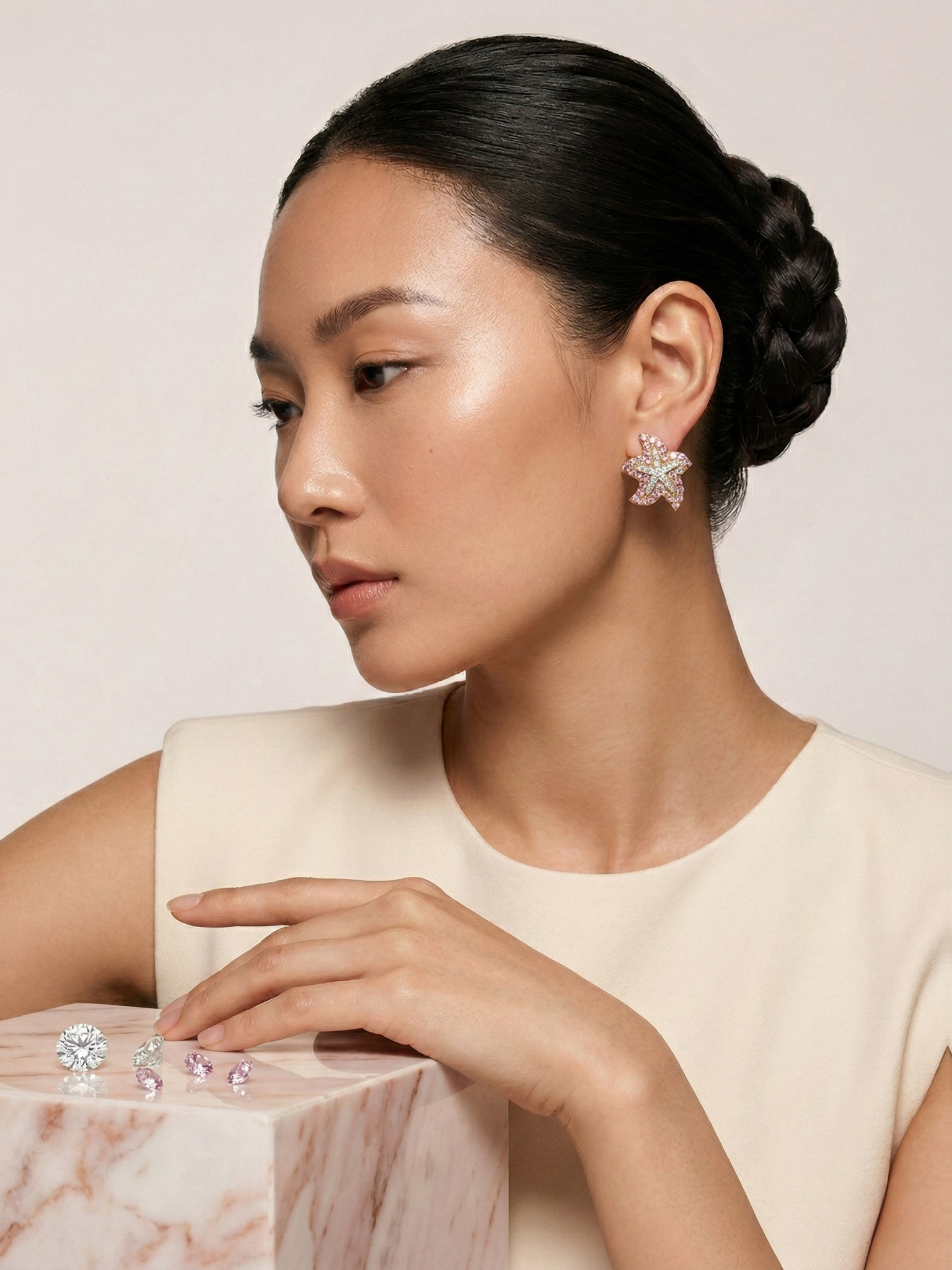 Elegant Rose De France Stud Earrings