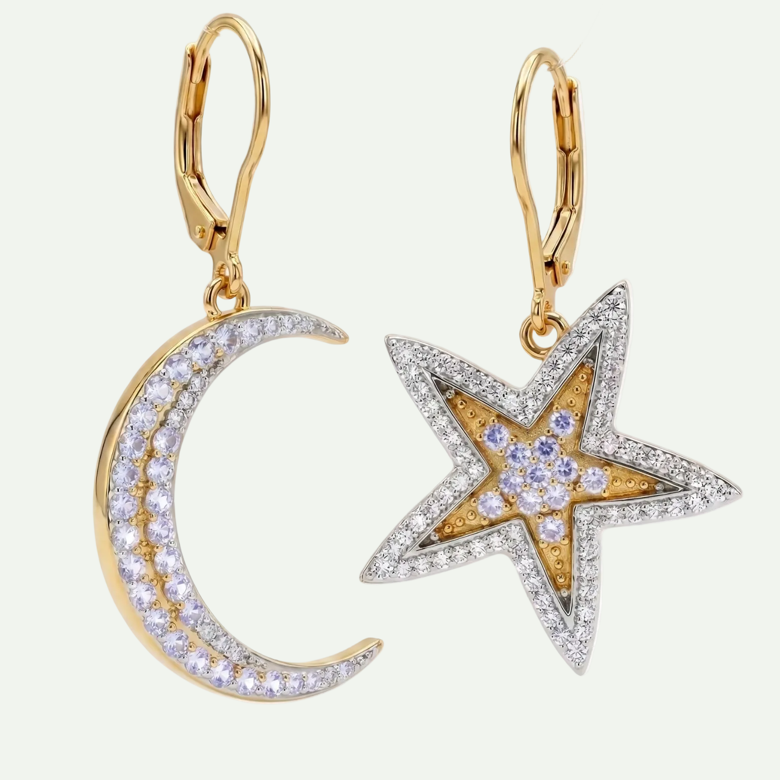 Celestial Duet Tanzanite Drop Earrings