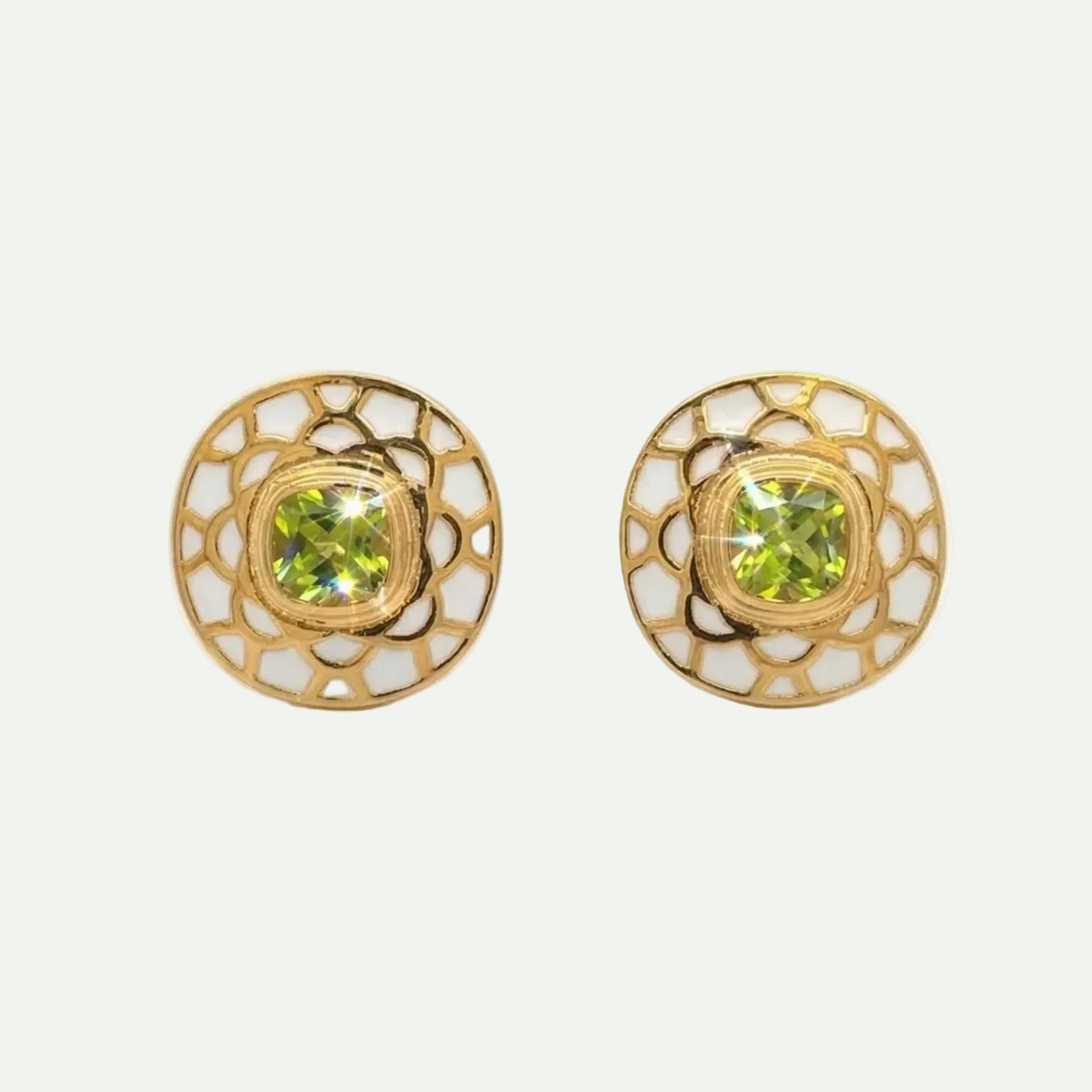 Fresh Peridot Stud Earrings