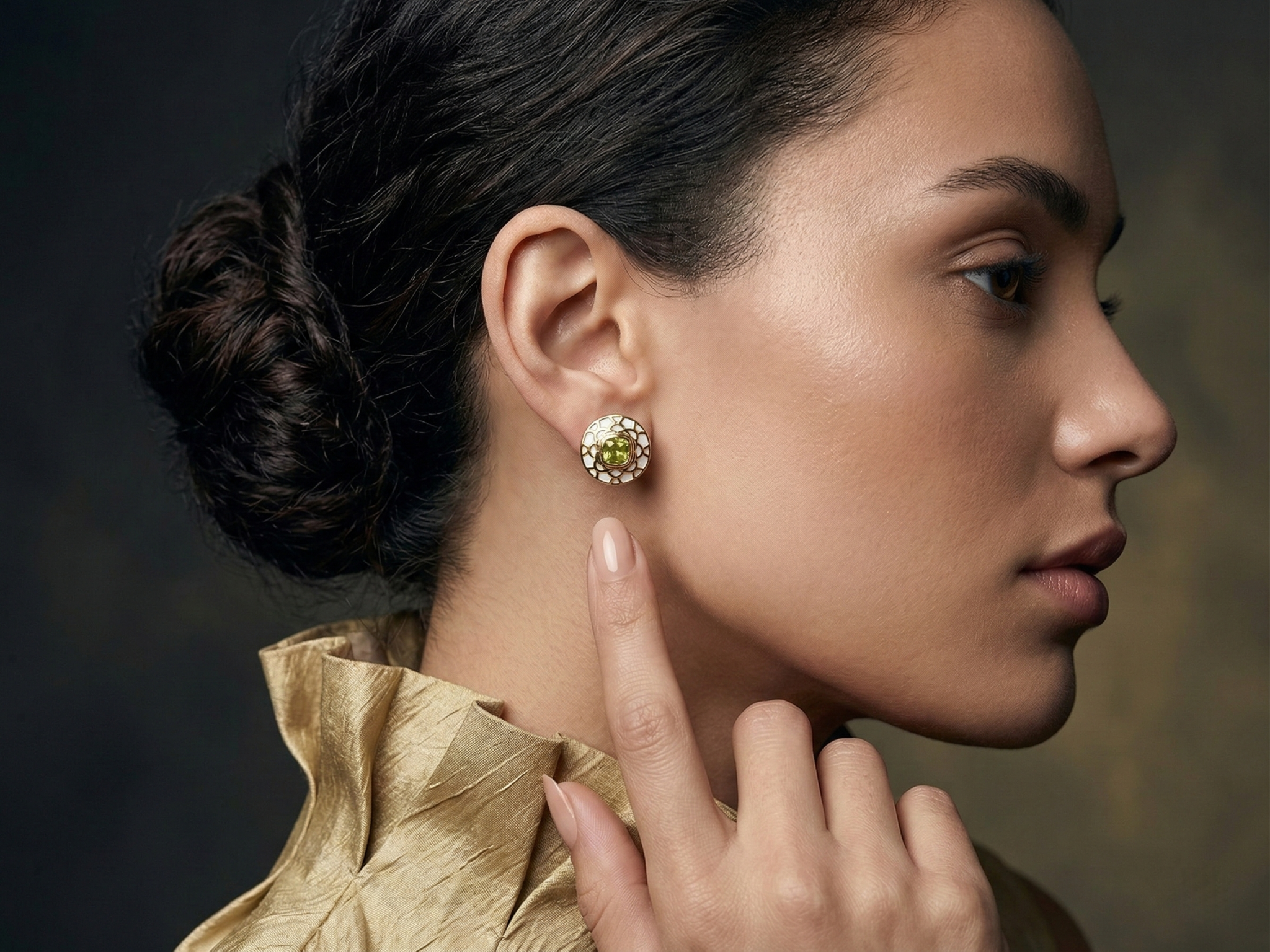 Fresh Peridot Stud Earrings