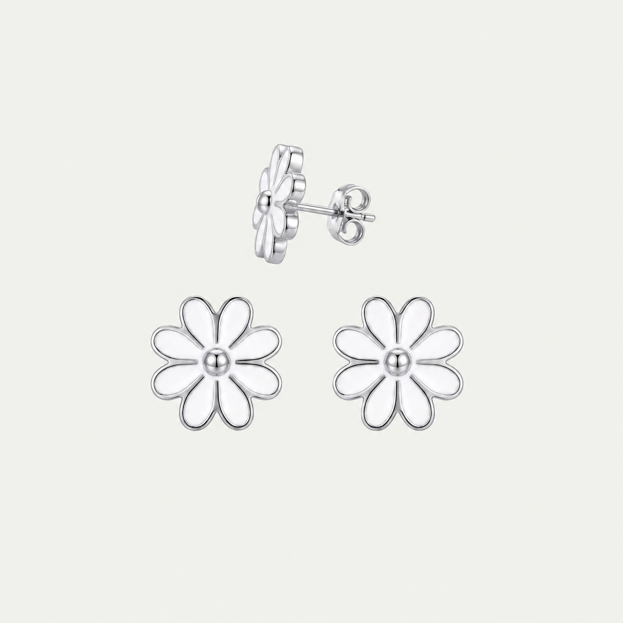 Classic Rhodium Earrings