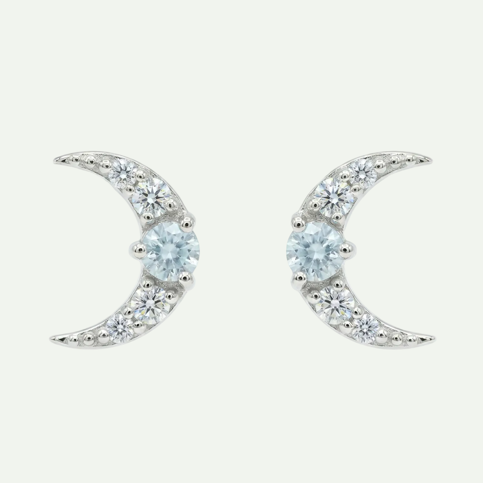 Serene Aqua Marine Stud Earrings