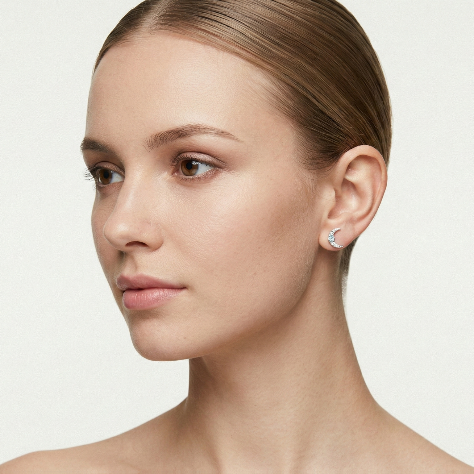 Serene Aqua Marine Stud Earrings