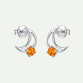 Elegant Orange Sapphire Stud Earrings