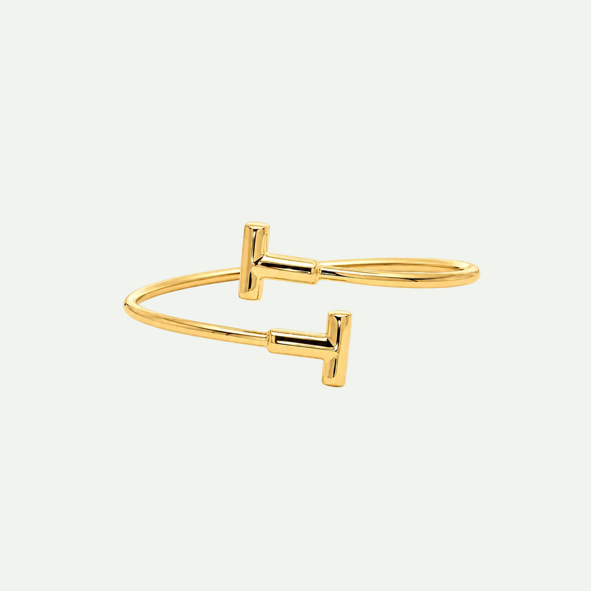Open T-Motif Bangle Bracelet