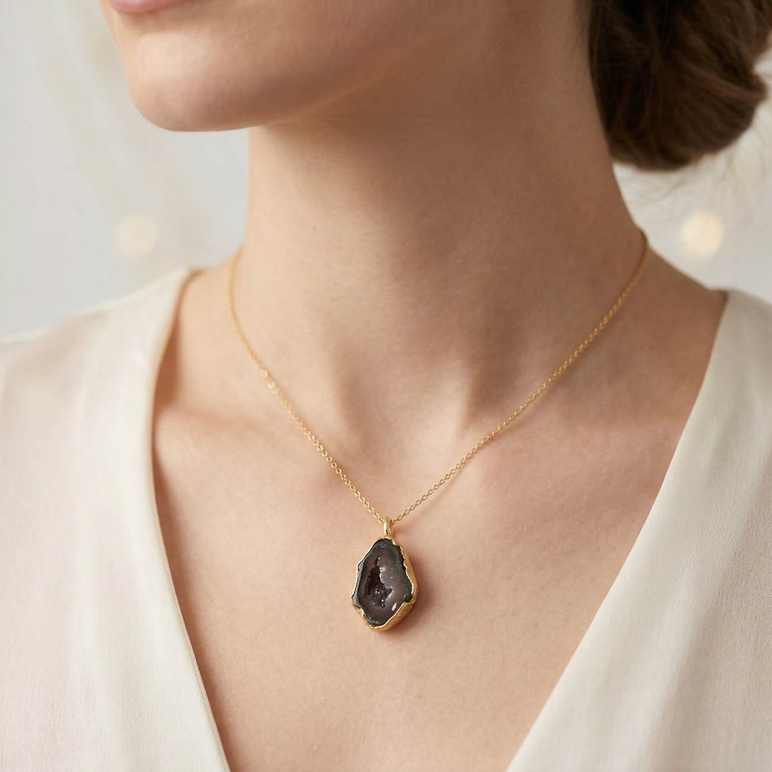 Boundless Form Druzy Necklace