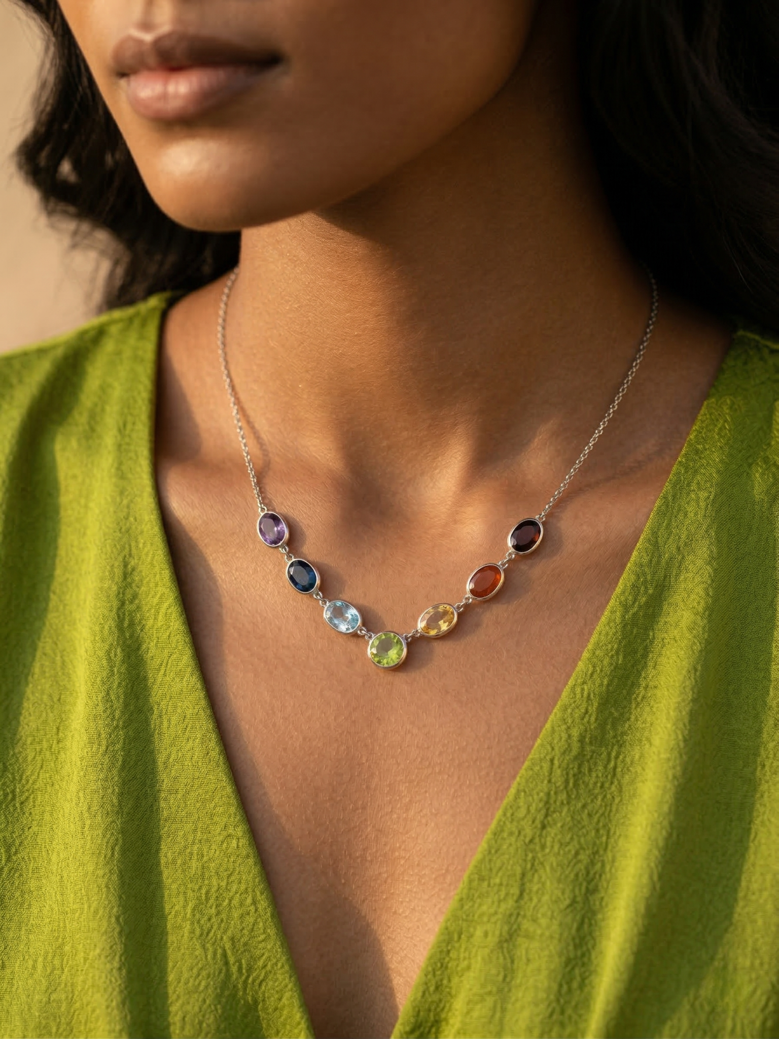 Elegant Multi Stone Pendant