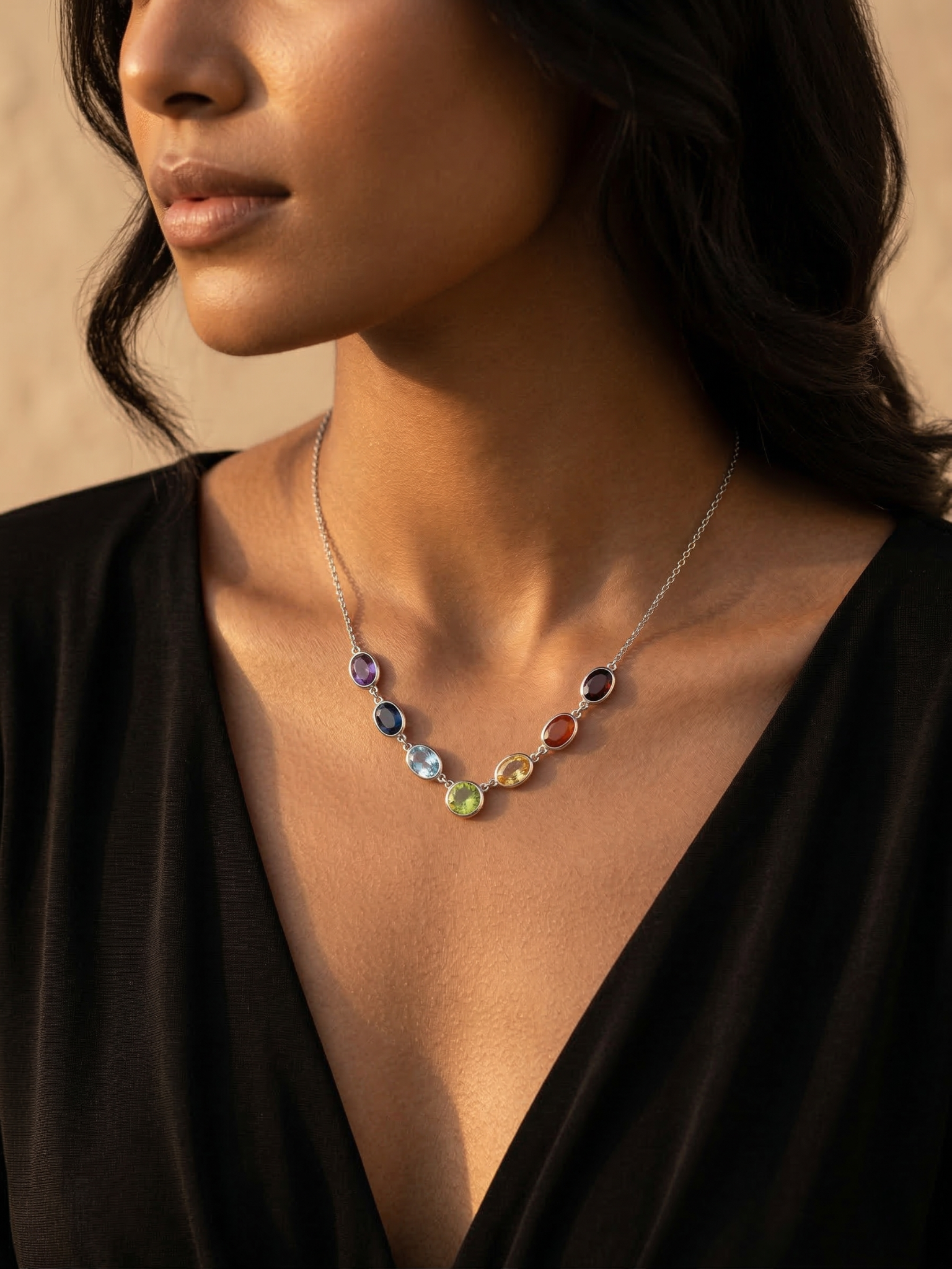 Elegant Multi Stone Pendant