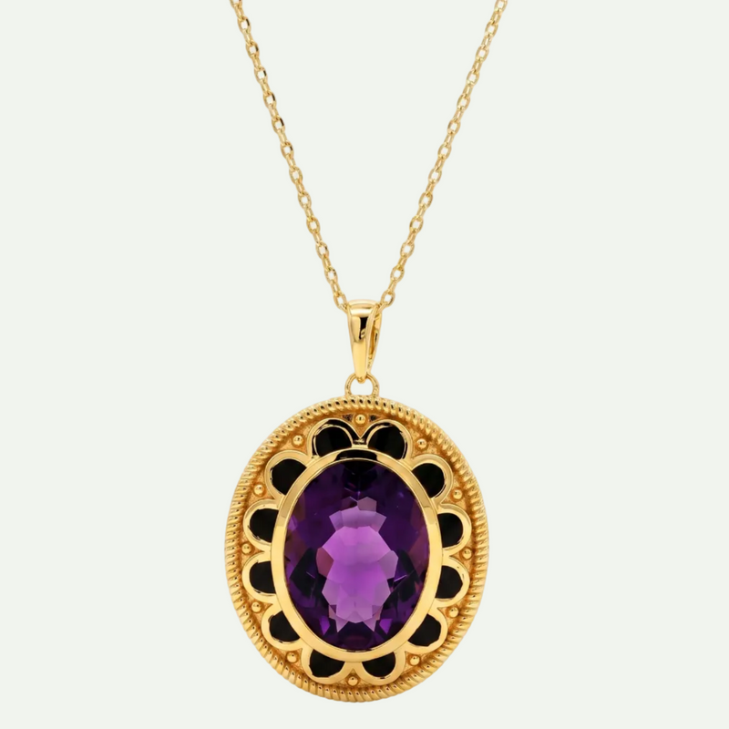 Royal African Amethyst Pendant Necklace