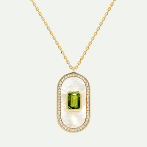 Beautiful Syn Mother Of White Pearl Pendant Necklace