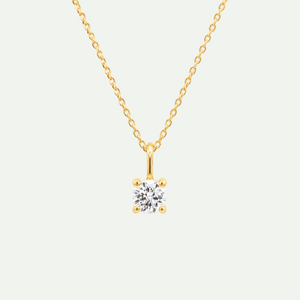 Brilliant 5a White Zircon Solitaire Pendant Necklace