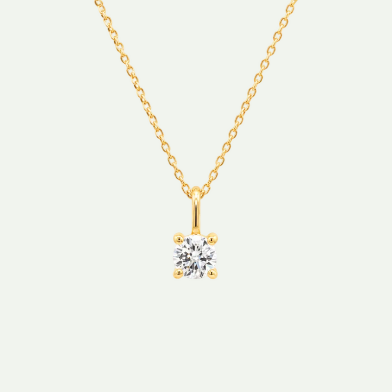Brilliant 5a White Zircon Solitaire Pendant Necklace