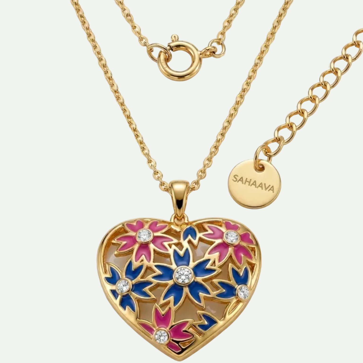 Brilliant White Topaz Heart Pendant