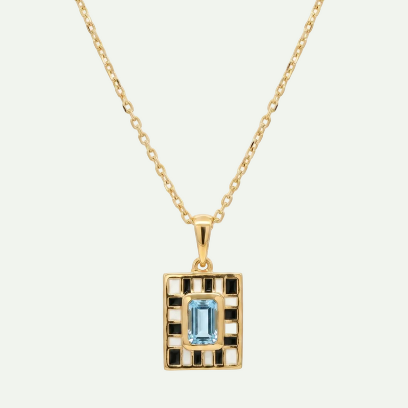 Brilliant Sky Blue Topaz Pendant Necklace