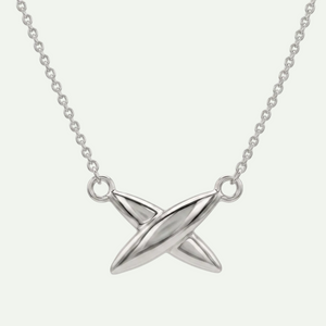 Sculptural X Motif Pendant Necklace