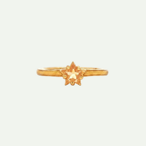 Star-Cut Citrine Solitaire Ring